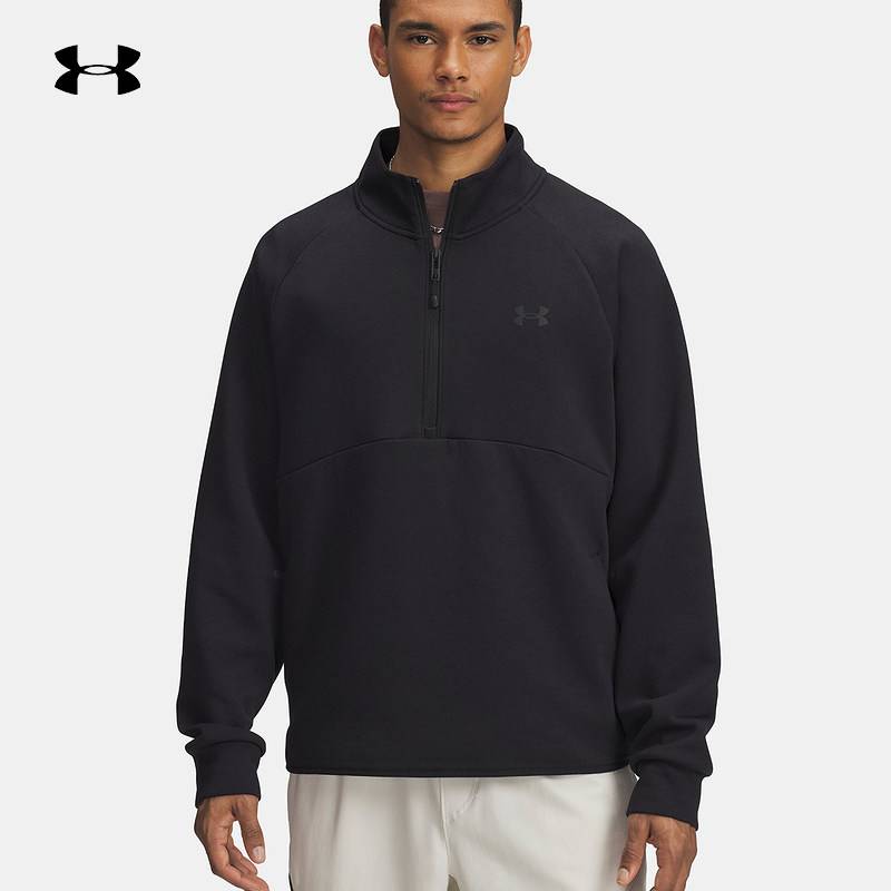 男款户外训练运动半拉链休闲卫衣