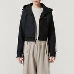 女款潮流针织加绒连帽运动夹克