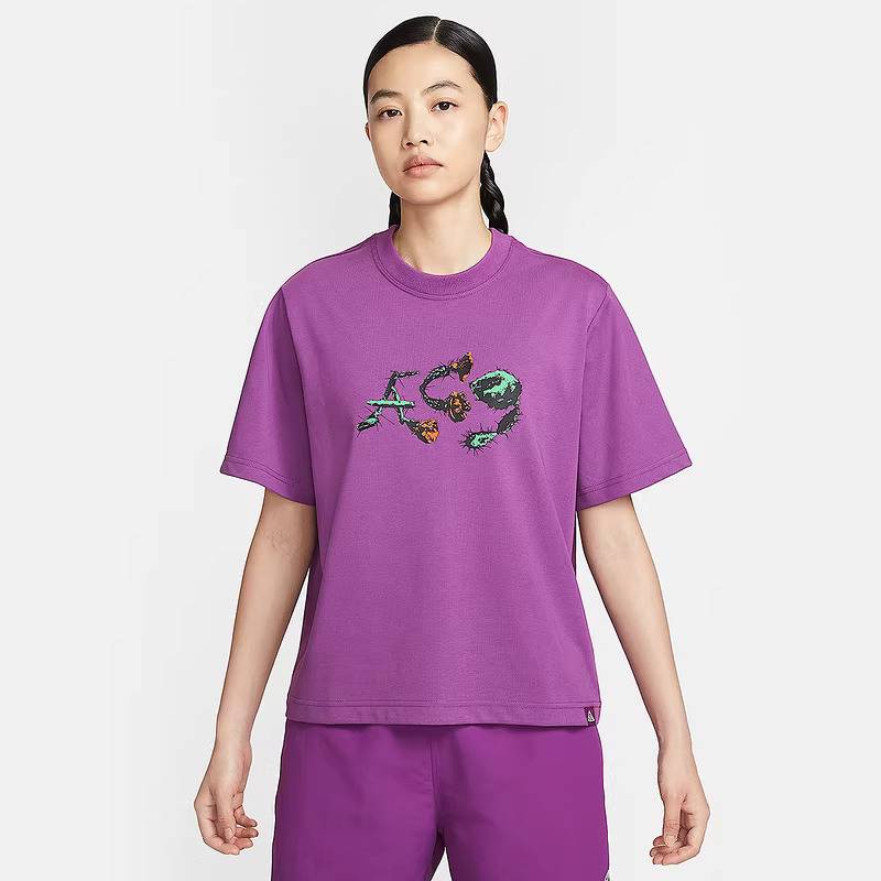 女子ACG户外仙人掌印花透气半袖运动T恤IB7340-505