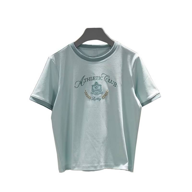 女子纯棉舒适柔软耐洗休闲宽松短袖文化衫AHSW316-4