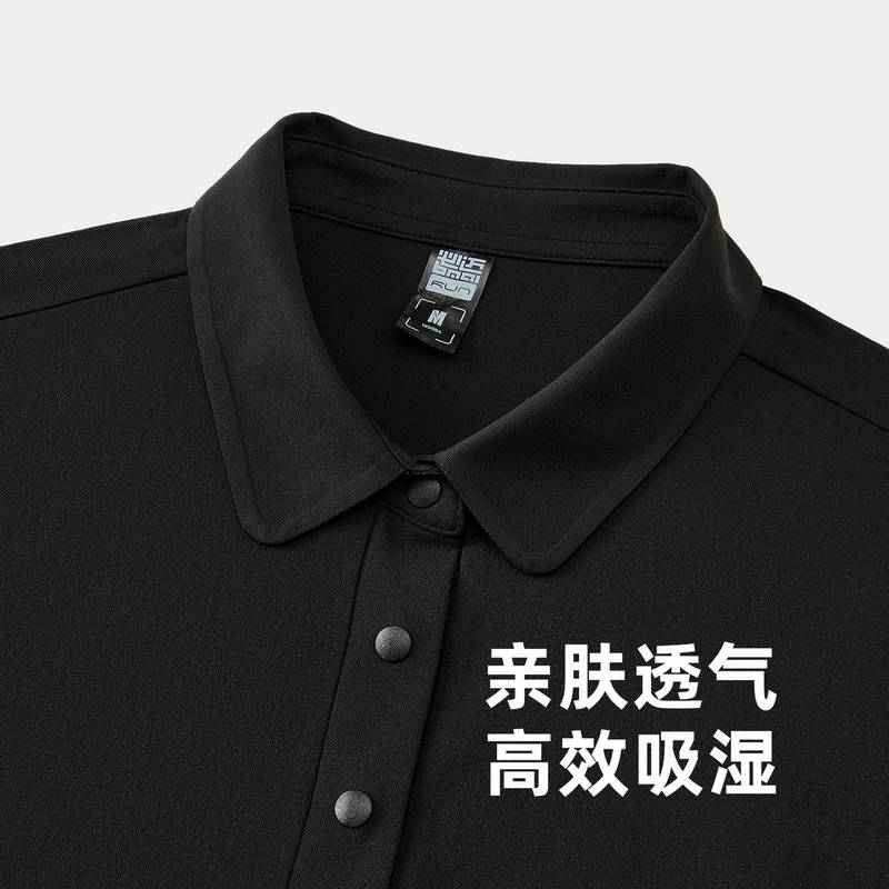 女子棉感POLO衫轻弹吸湿透气反光跑步户外速干T恤FRTM010-1