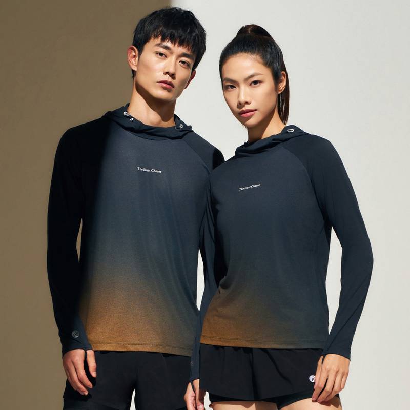 男子防晒UPF40+速干吸湿透气运动户外连帽长袖跑步外套FRTM003-1