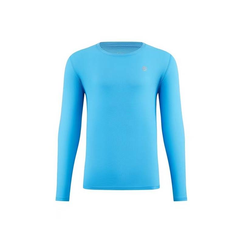 男子魔方网格透气通道速干反光印花LOGO运动健身长袖跑步T恤FRTJ009-20