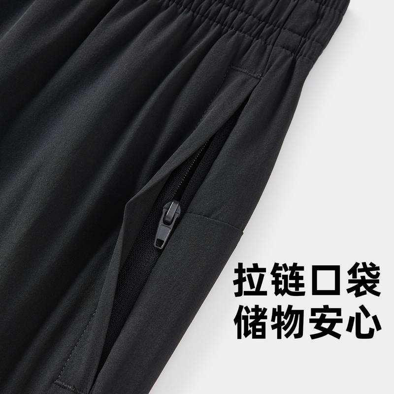 女子冰皮高弹速干透气轻柔拉链口袋直筒九分裤FRPM002-1