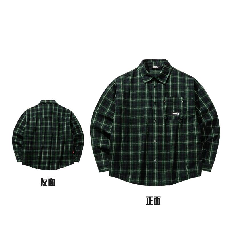 男子长袖衬衫磨毛保暖休闲纯棉上衣152618102-2