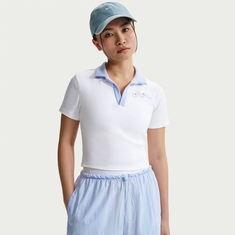 女子短袖翻领POLO衫夏季运动休闲短款运动T恤IR7565-100